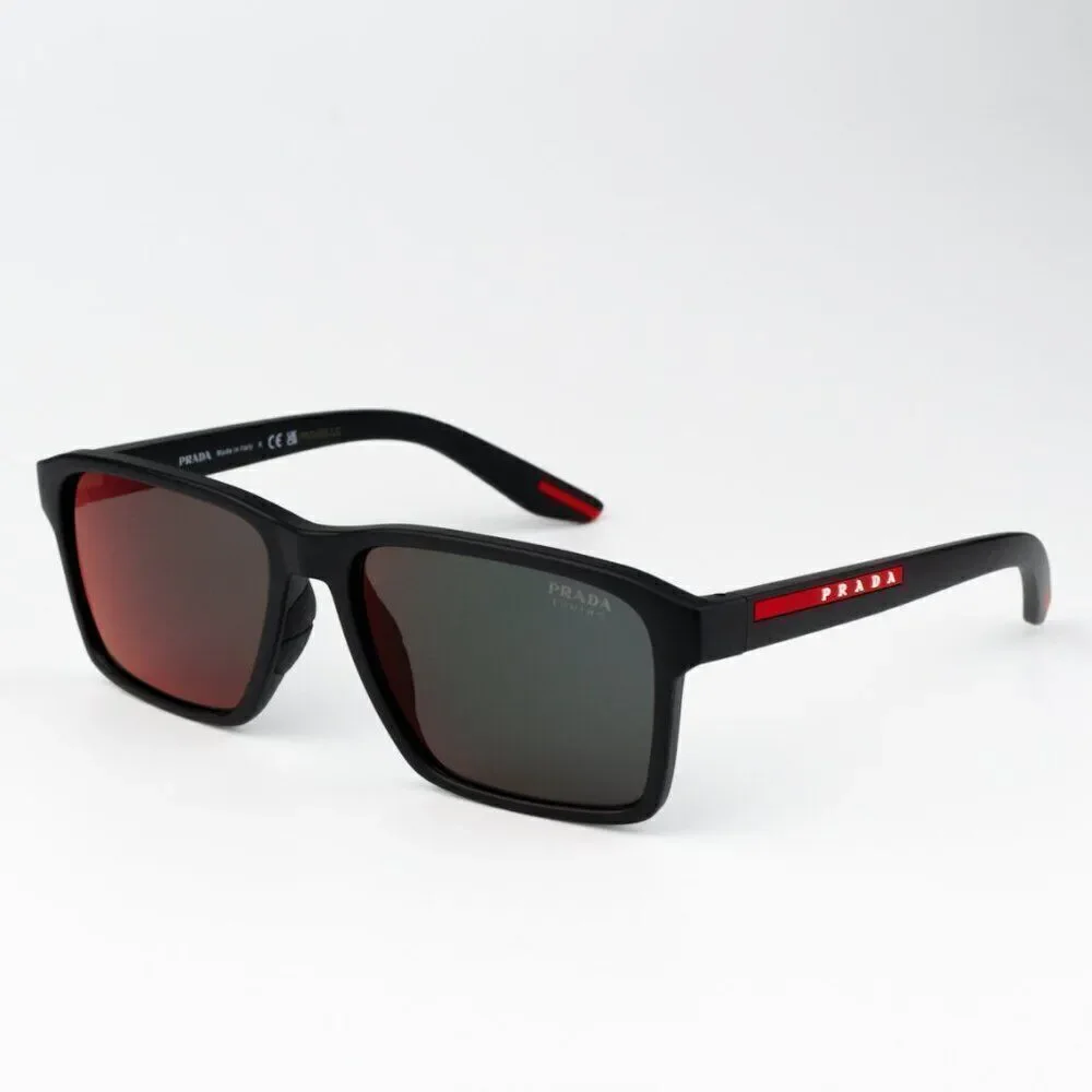 NEW Prada Linea Rossa PS05YS 1BO10A Matte Black Mirror Red Unisex Sunglasses